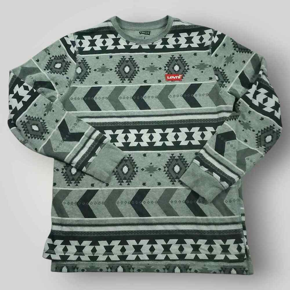 Levi's Sweatshirt Mens M Aztec Southwestern Crewneck Pullover Lightweight Jersey